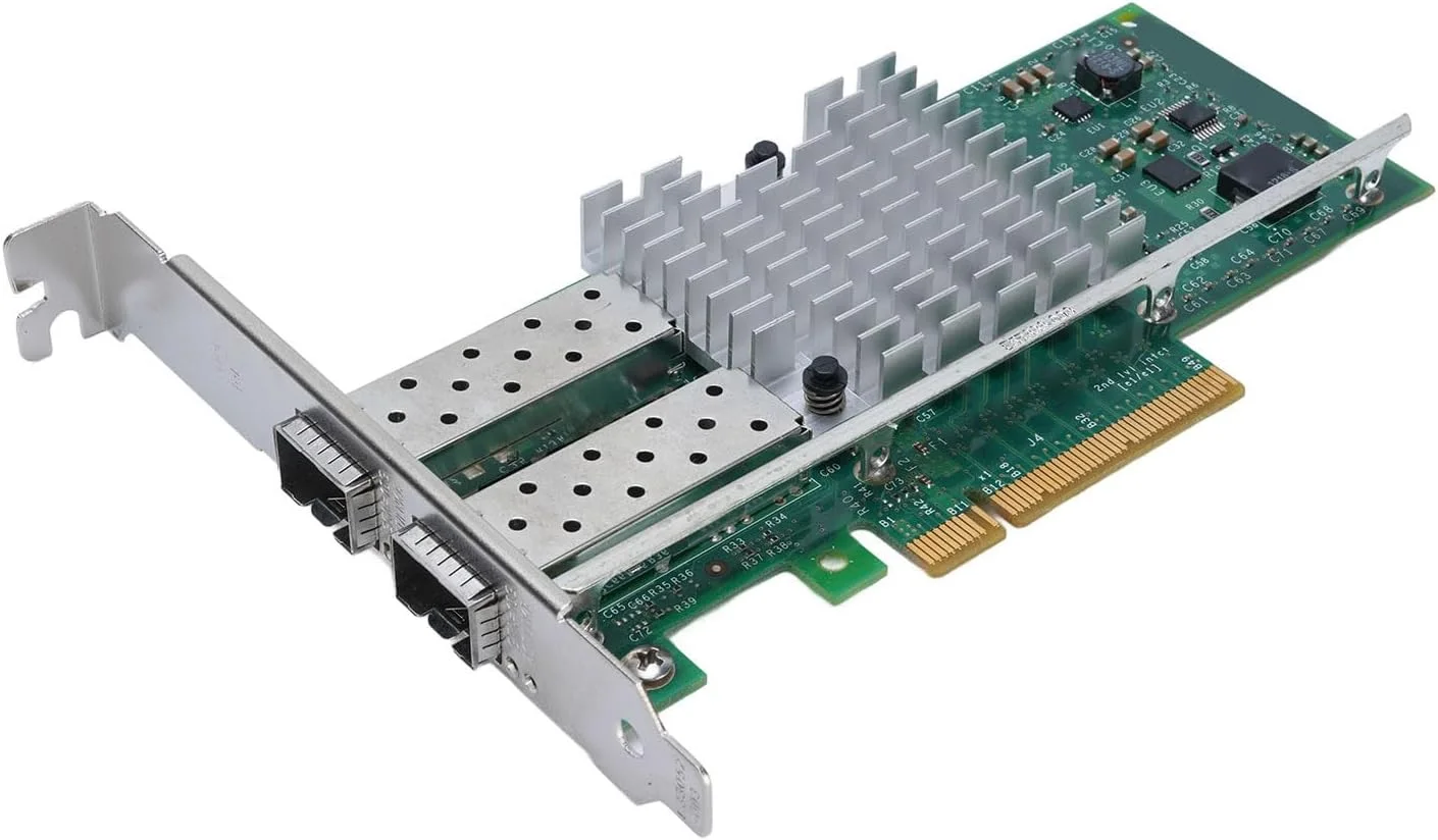 کارت شبکه 10Gb SFP+ PCIe NIC با پورت دوگانه 10Gbps SFP+، سرور همگرا اترنت PCIEx8، تراشه 82599، پشتیبانی از 2003 Server، Vista، Virtual Server 2005
