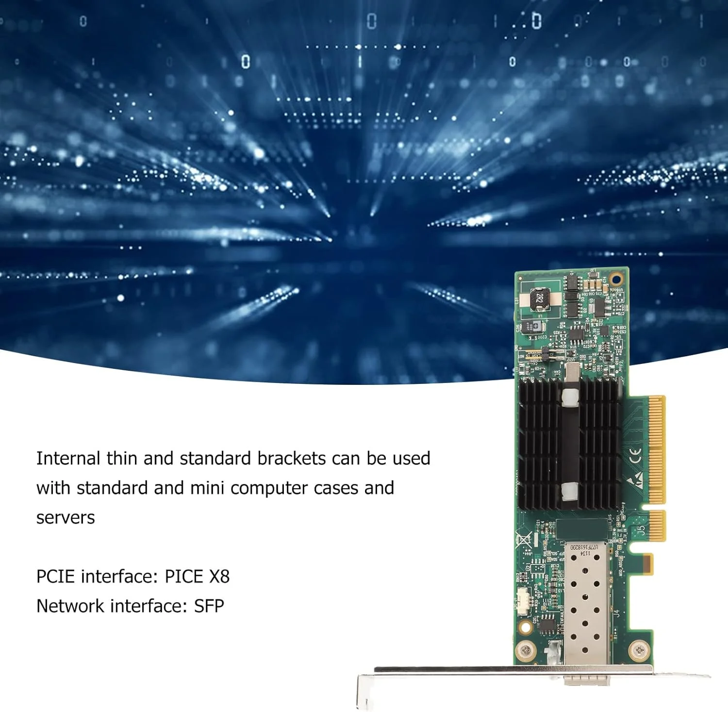 کارت شبکه 10 گیگابیتی PCIE NIC، تک پورت SFP+، آداپتور LAN اترنت PCI Express با پشتیبانی از Windows Server، PCIE X8، 10 گیگابیت بر ثانیه کارت شبکه 10 گیگابیتی PCIE NIC، تک پورت SFP+، آداپتور LAN اترنت PCI Express با پشتیبانی از Windows Server، PCIE X8، 10 گیگابیت بر ثانیه