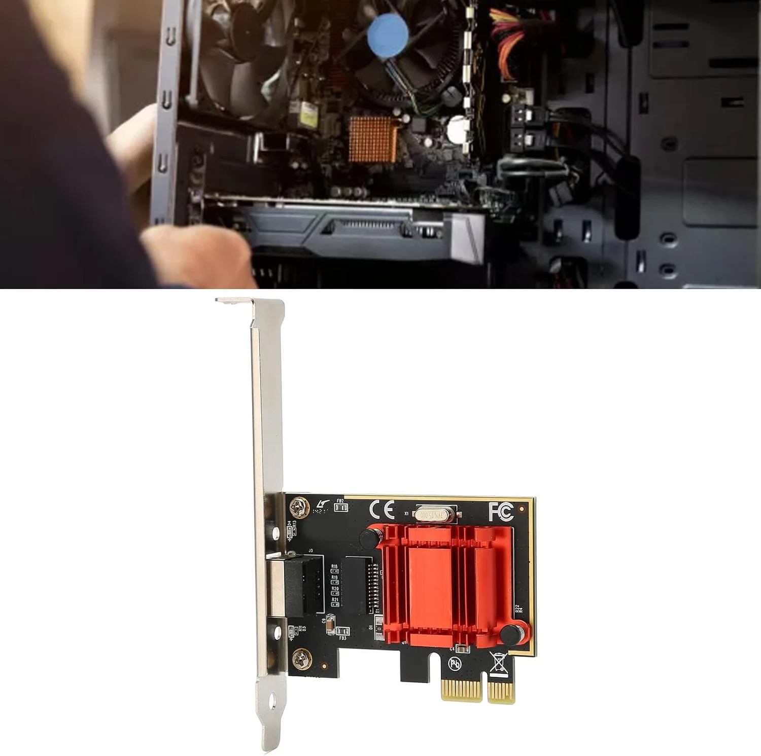 کارت شبکه Pcie، کارت اترنت Pcie با سرعت بالا و پخش حرارت برای کامپیوتر رومیزی PC