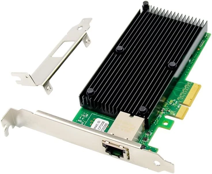 کارت شبکه سرور PCIE X4 10GbE RJ45 Pcie، آداپتور کارت شبکه اترنت 10 گیگابیتی PCIe، تراشه IntelX550 تک پورت