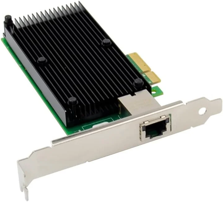 کارت شبکه سرور PCIE X4 10GbE RJ45 Pcie، آداپتور کارت شبکه اترنت 10 گیگابیتی PCIe، تراشه IntelX550 تک پورت