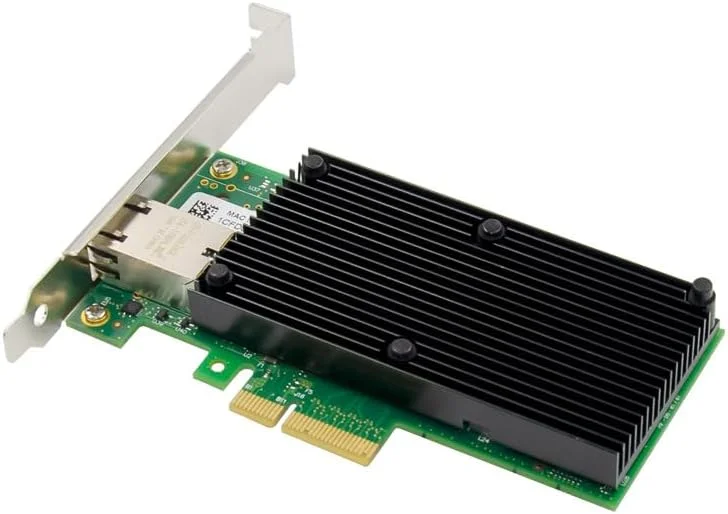 کارت شبکه سرور PCIE X4 10GbE RJ45 Pcie، آداپتور کارت شبکه اترنت 10 گیگابیتی PCIe، تراشه IntelX550 تک پورت