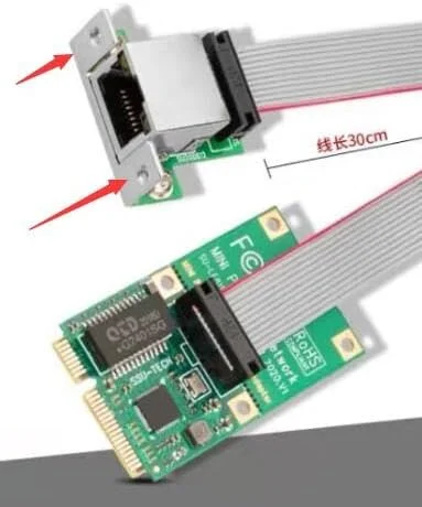 کارت شبکه mpcie -1p کارت شبکه MINI PCI-E به شبکه MPCIE به LAN پورت اترنت 10/100/1000Mbps RJ45s M.2 LAN RTL8111 (MiniPCIe)