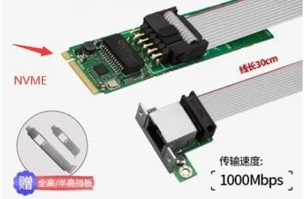 کارت شبکه mpcie -1p کارت شبکه MINI PCI-E به شبکه MPCIE به LAN پورت اترنت 10/100/1000Mbps RJ45s M.2 LAN RTL8111 (MiniPCIe)