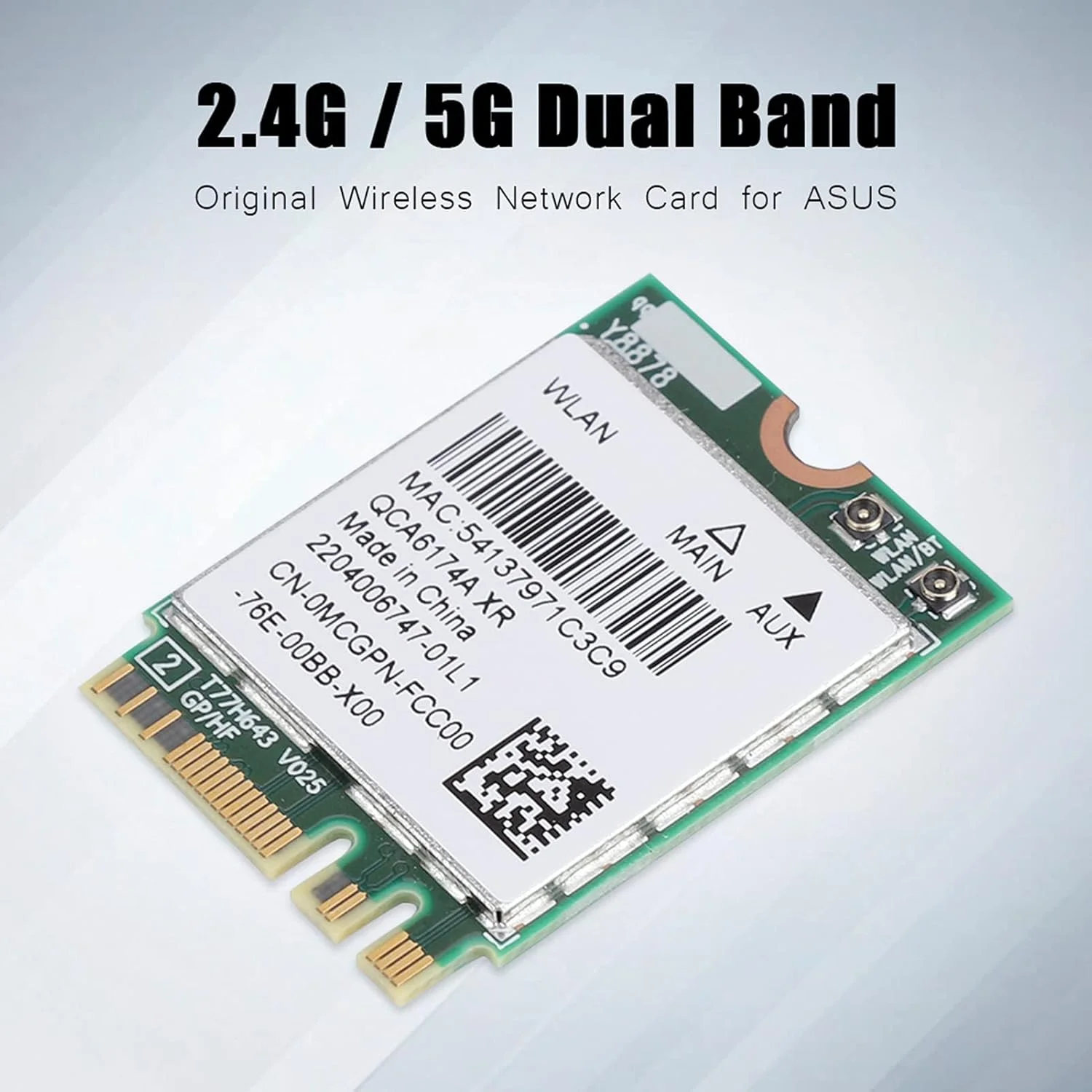 کارت شبکه PCI-E، QCNFA364A دو بانده 2.4G/5G NGFF/M.2 802.11AC Mini PCI-E WIFI کارت شبکه بی سیم بلوتوث 4.1 برای ایسوس