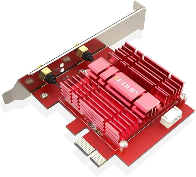 آداپتور کارت شبکه وای فای PCIe دسکتاپ بی سیم WiFi 6 تراشه Intel AX200 بلوتوث 5.1 دو بانده 2.4G/5G شبکه 2974 مگابیت بر ثانیه