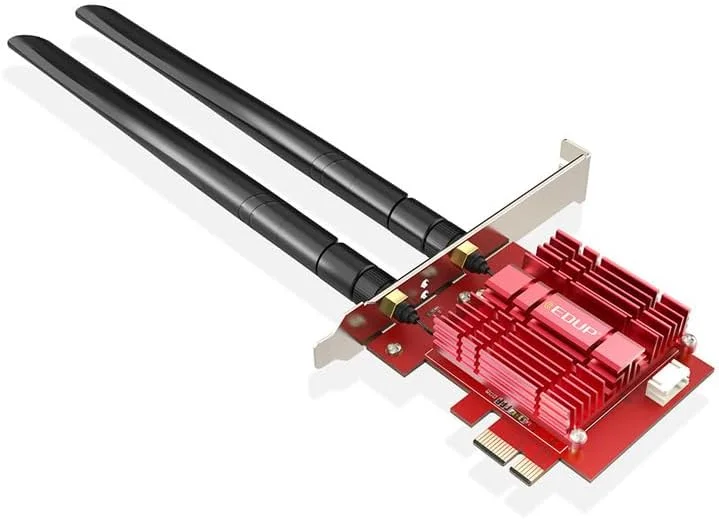 آداپتور کارت شبکه وای فای PCIe دسکتاپ بی سیم WiFi 6 تراشه Intel AX200 بلوتوث 5.1 دو بانده 2.4G/5G شبکه 2974 مگابیت بر ثانیه