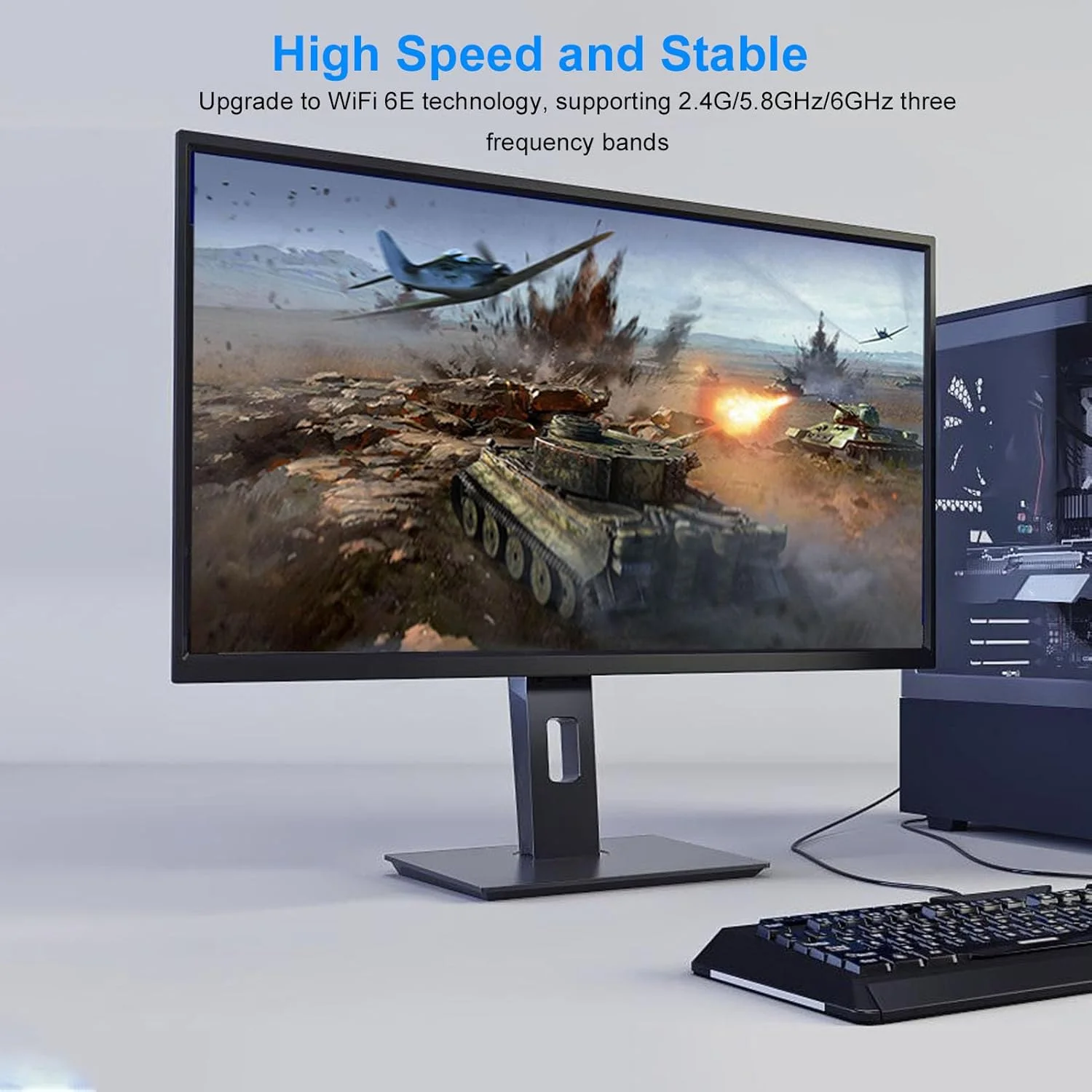 کارت شبکه وای فای PCIe جدید Oreilet، کارت شبکه 4200 مگابیت بر ثانیه وای فای 6E PCIe با سه باند 2.4 گیگاهرتز، 5 گیگاهرتز و 6 گیگاهرتز و BT 5.2، آداپتور بی سیم با تاخیر کم برای کامپیوتر رومیزی