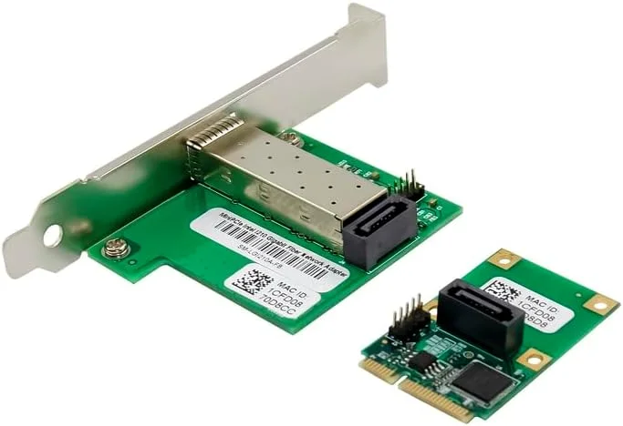 MINI PCIE چیپ Intel I210AS SFP رابط فیبر نوری گیگابیتی اترنت تک پورت آداپتور کارت شبکه Lan سرور 10/100/1000Mbps