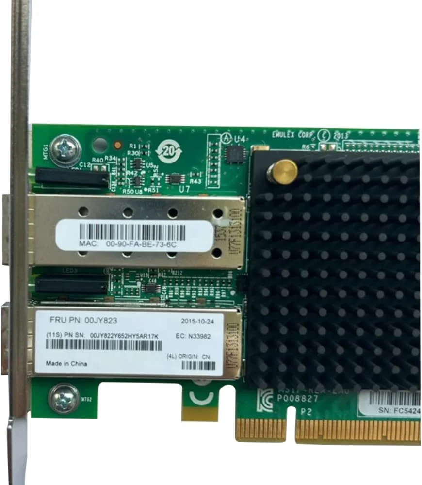 کارت شبکه فیبر نوری دو پورت 10 گیگابیتی اصلی 00JY822 00JY823 10G VFA5 10GB SFP+ آداپتور رابط شبکه PCIe (بافل کوتاه)