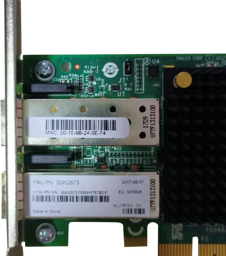 کارت شبکه فیبر نوری دو پورت 10 گیگابیتی اصلی 00AG573 برای IBM SR650 SR950 X3650 SFP+ PCIe (بافل بلند)