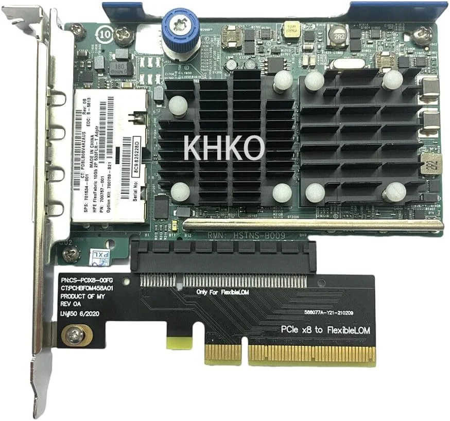 کارت شبکه اصلی 10 گیگابیتی دو پورت 533FLR-T 701534-001/700757-001 700759-B21 RJ-45 PCIe NIC 10GB 10 Gigabit PCI Express