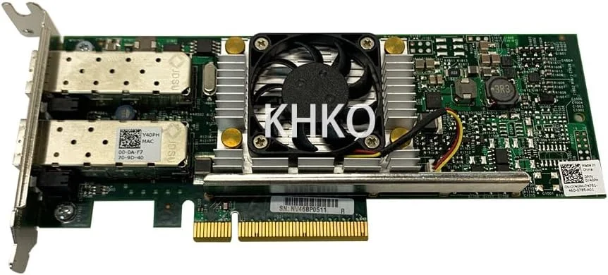 آداپتور دو پورت اورجینال 0N20KJ 0Y40PH BCM57810S 10GB SFP+ کارت شبکه PCI-E 57810 کارت شبکه اترنت CN-0N20KJ CN-0Y40PH (بافل بلند)