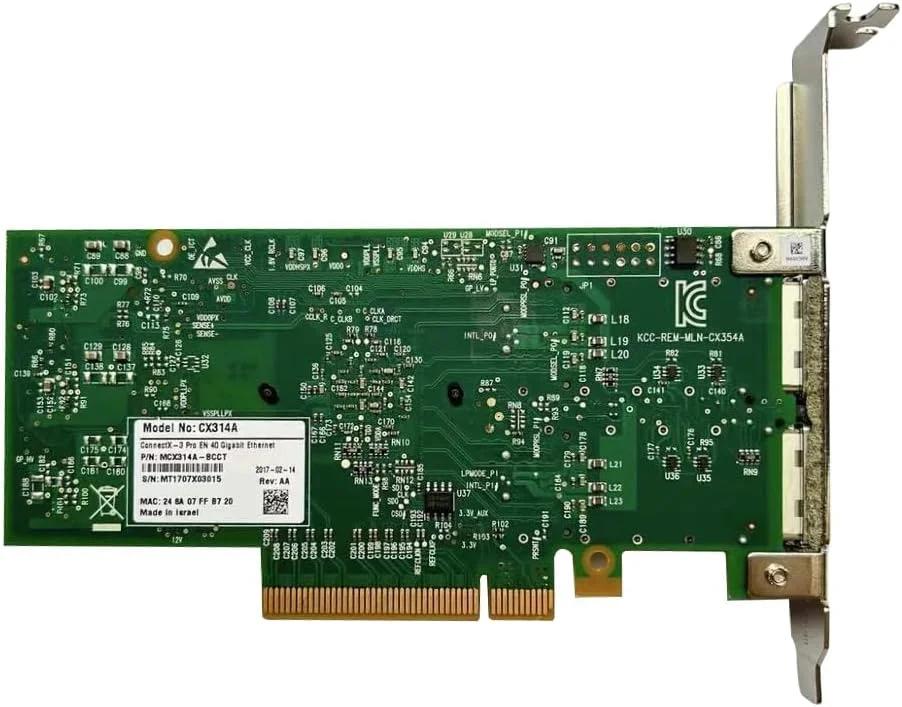 آداپتور کارت شبکه فیبر نوری 40 گیگابایتی CX314A MCX314A-BCCT اترنت 40GbE CX314A ConnectX-3 Pro QSFP+ PCIe