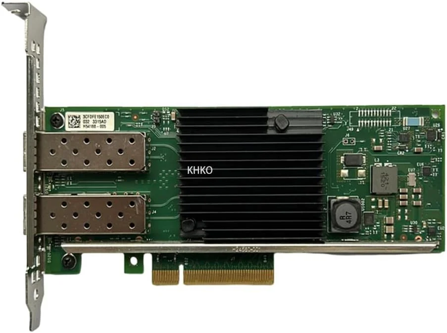آداپتور شبکه دو پورت SFP PCIe اورجینال Y5M7N 10Gbps کارت شبکه اترنت دو پورت 10 گیگابیتی فیبر سرور 0Y5M7N (بافل کوتاه)