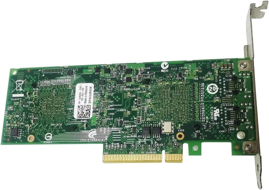 آداپتور شبکه اترنت دو پورت 10GbE 10Gb X520-T2 PCI-E مدل 0JM42W کارت شبکه سرور اترنت JM42W (بافل کوتاه)