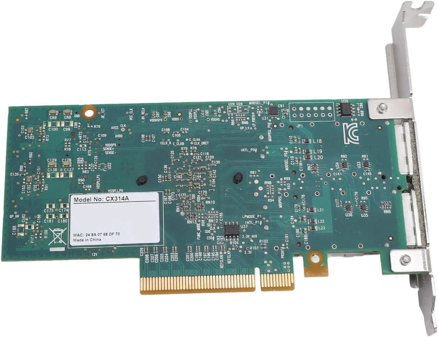کارت شبکه پلیستی 40 گیگابایتی PCIe، آداپتور اترنت دو پورت QSFP PCI Express 3.0 X8، برای فیبر نوری