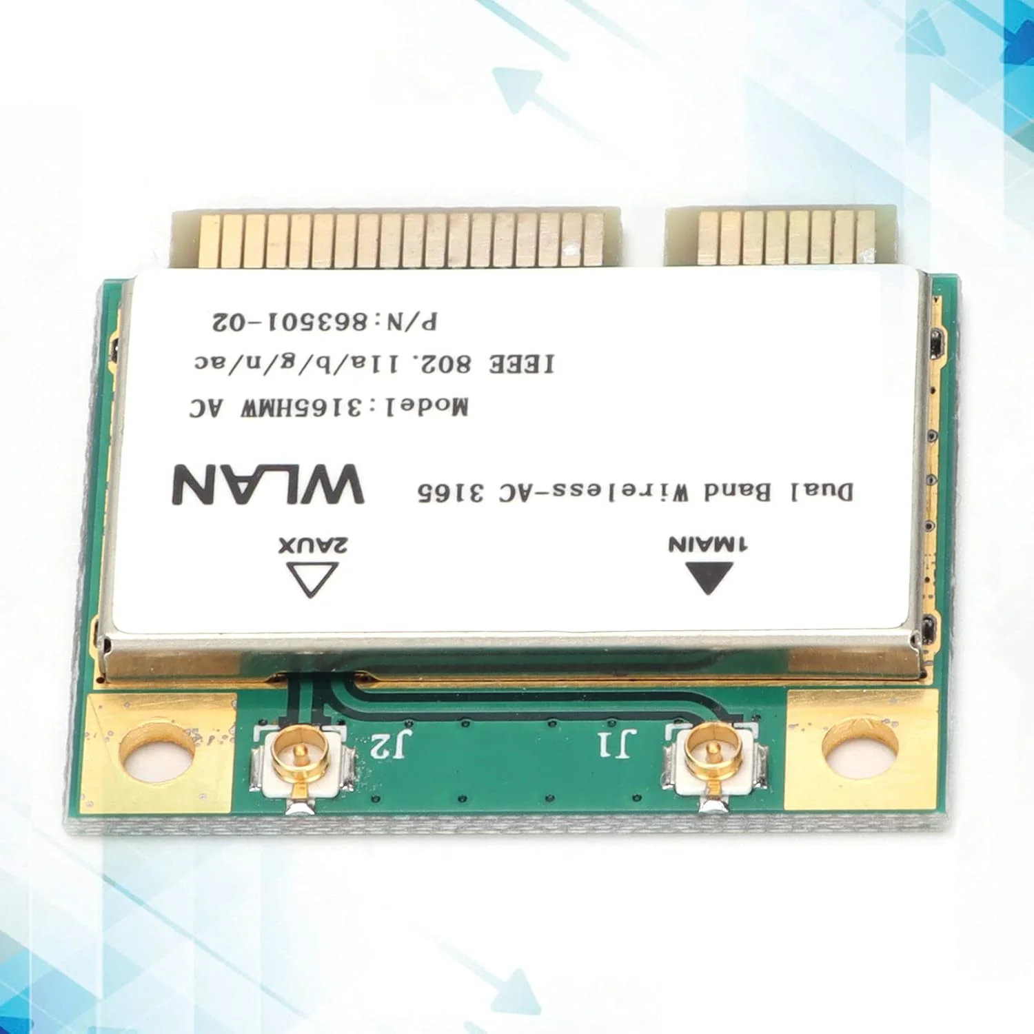 کارت شبکه وای فای POMK، بلوتوث 4.0 دو بانده بی سیم 802.11a/b/g/n/ac مینی PCIE، آداپتور شبکه وای فای، لوازم جانبی کامپیوتر، پشتیبانی از سیستم Win7/Win8/Win10/Linux