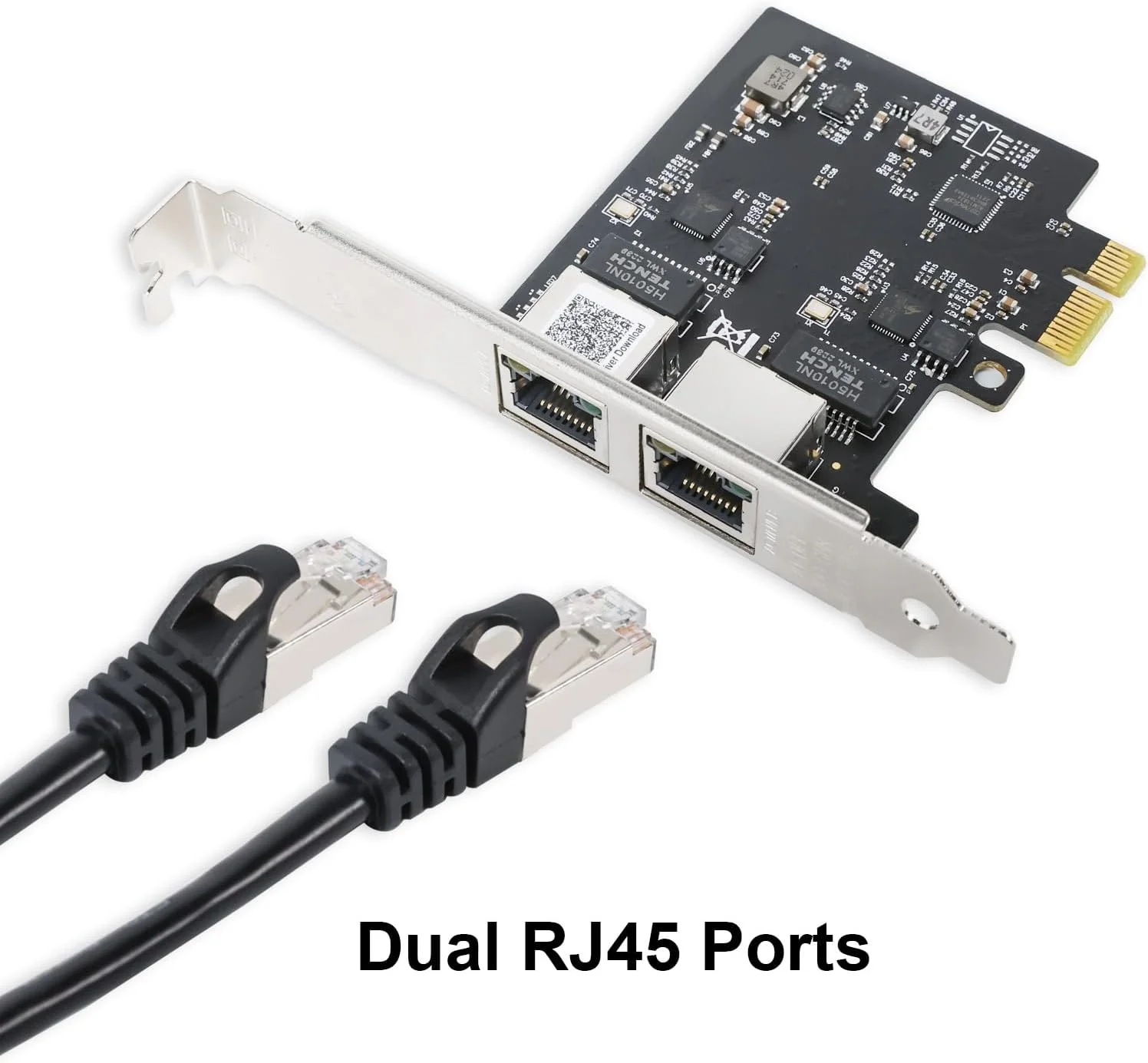 کارت شبکه دو پورت QINIYEK PCIe 2.5Gbase-T با تراشه Realtek RTL8125، کارت شبکه 2.5 گیگابیتی، 2500/1000/100 مگابیت بر ثانیه، PCIe X1، کارت اترنت گیگابیتی برای ویندوز/ویندوز سرور/لینوکس