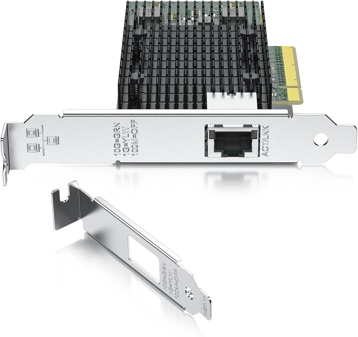 کارت شبکه 10 گیگابیت REDLUX با چیپ Intel X540، تک پورت RJ45، مقایسه با Intel X540-T1، PCIE 2.0 X8، پشتیبانی از Windows/Windows Server/Linux/Vmware Esxi