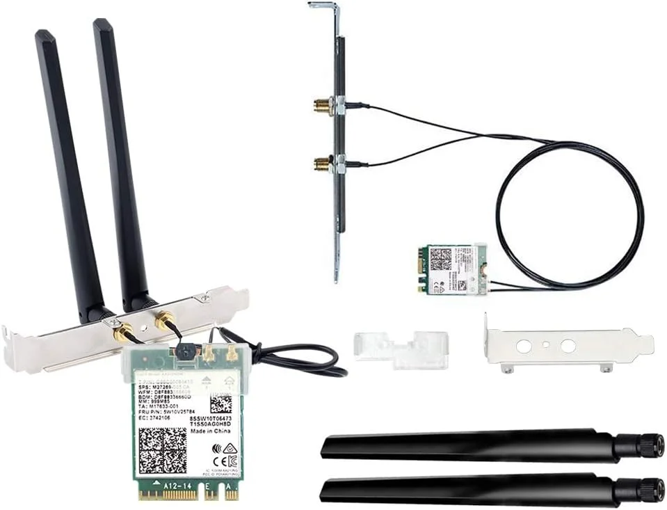 کارت AX210 WiFi 6E M.2 NGFF Mini Desktop kit Adapter جدیدترین 6GHz BT5.2 Wireless 802.11ax 5400Mbps 2.4Ghz 5Ghz Support OFDMA MU-MIMO AX210NGW کارت شبکه گیگابیتی