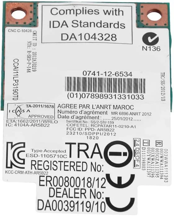 کارت وای فای، کارت PCI-E برای مرور اینترنت دو بانده 2.4 گیگاهرتز / 5 گیگاهرتز 300 مگابیت بر ثانیه، کامپیوتر رومیزی، لپ تاپ خانگی