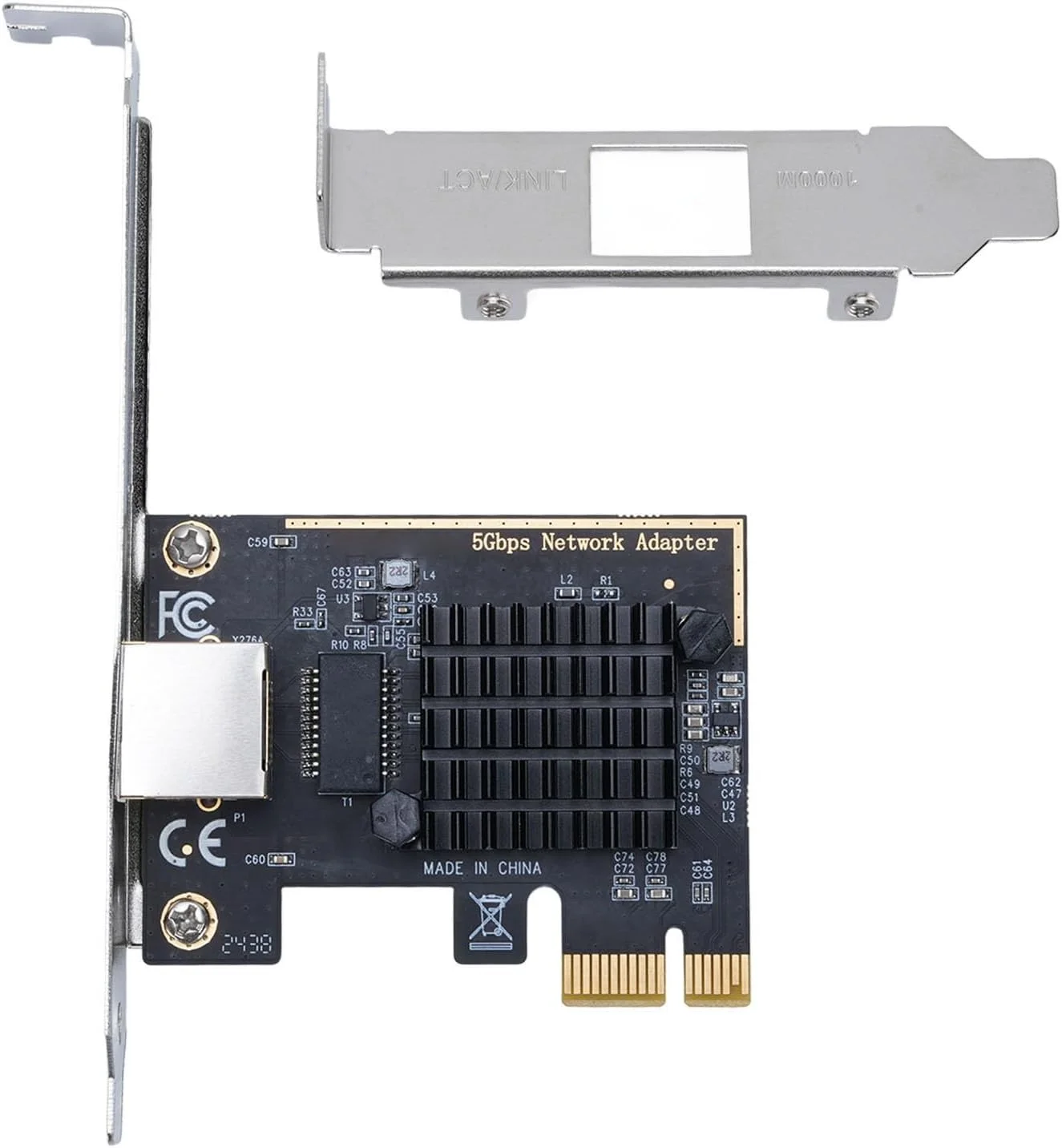 کارت شبکه PCI E به RJ45 با سرعت 5 گیگابیت بر ثانیه، کارت PCI Express اترنت گیگابیتی با تراشه RTL8126، آداپتور شبکه PCIe با پورت RJ45 برای 7، 8، 10، 11