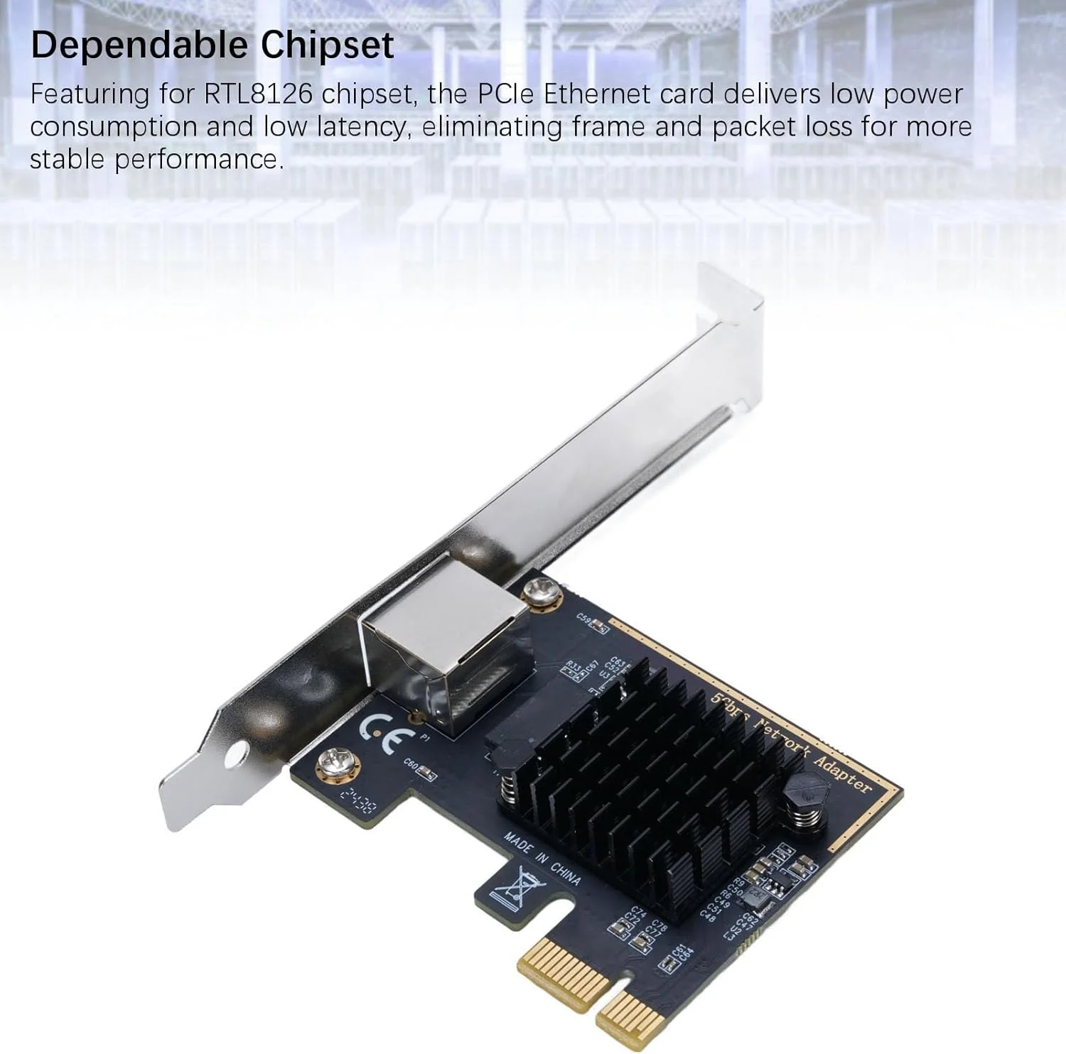 کارت شبکه PCI E به RJ45 با سرعت 5 گیگابیت بر ثانیه، کارت PCI Express اترنت گیگابیتی با تراشه RTL8126، آداپتور شبکه PCIe با پورت RJ45 برای 7، 8، 10، 11