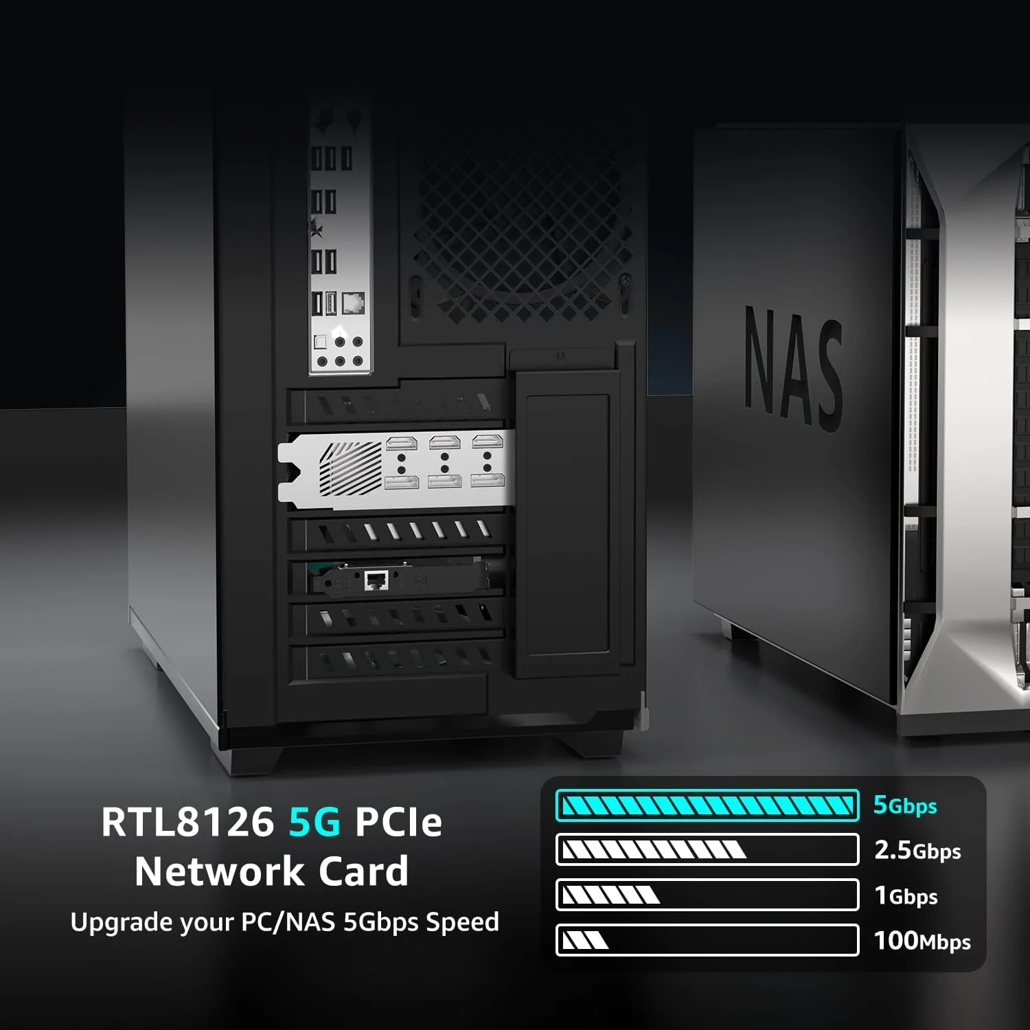 کارت شبکه PCI-e با سرعت 5G Base-T، کنترلر RTL81256، آداپتور اترنت 5Gb NICGIGA، کارت NIC پورت RJ45 5Gbe، سازگار با Windows10/11/Windows Server/Linux