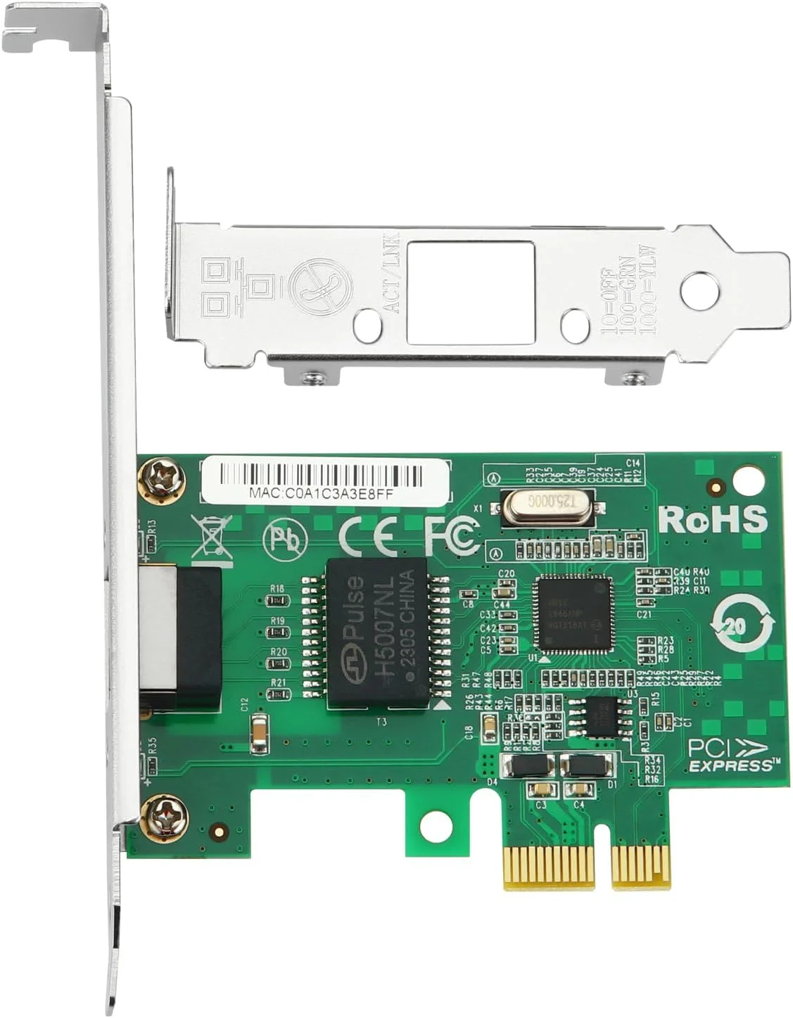 کارت شبکه SAPGRC PCIe، آداپتور شبکه اترنت 1 گیگابیت، PCI Express X1، مبدل آداپتور LAN RJ45 10/100/1000 مگابیت بر ثانیه، با تراشه Intel I210 برای ویندوز/ویندوز سرور/لینوکس