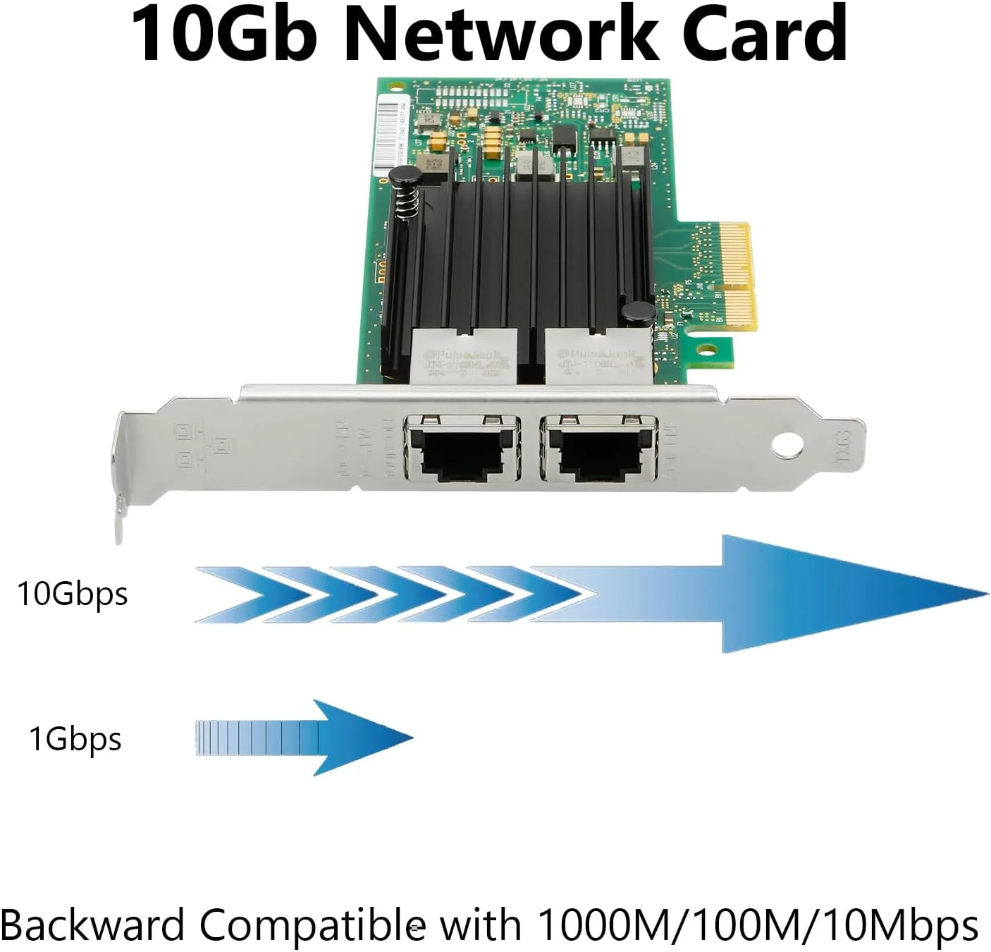 کارت شبکه PCIe، آداپتور شبکه اترنت 10 گیگابیتی، PCI Express X4، مبدل آداپتور دو پورت RJ45، با تراشه Intel X550-AT2 برای ویندوز/ویندوز سرور/لینوکس