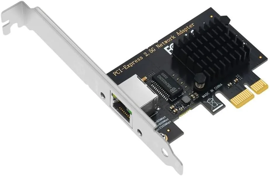 کارت شبکه PCI Express 2.5Gbps Gigabit Ethernet PCIE آداپتور LAN تک پورت RJ45 با چیپست Intel I225V برای کامپیوتر رومیزی