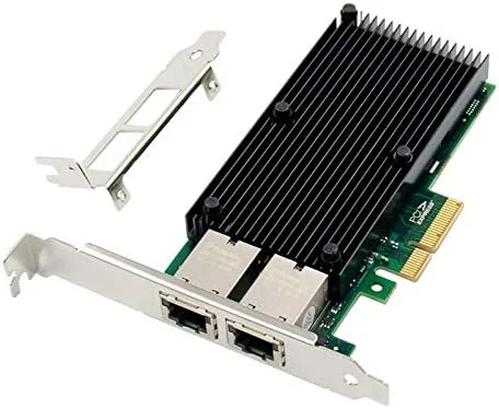 کارت شبکه سرور 2 پورت PCIE X4 10GbE RJ45، کارت آداپتور شبکه اترنت 10 گیگابیتی PCI-e با تراشه دو پورت Intel X550