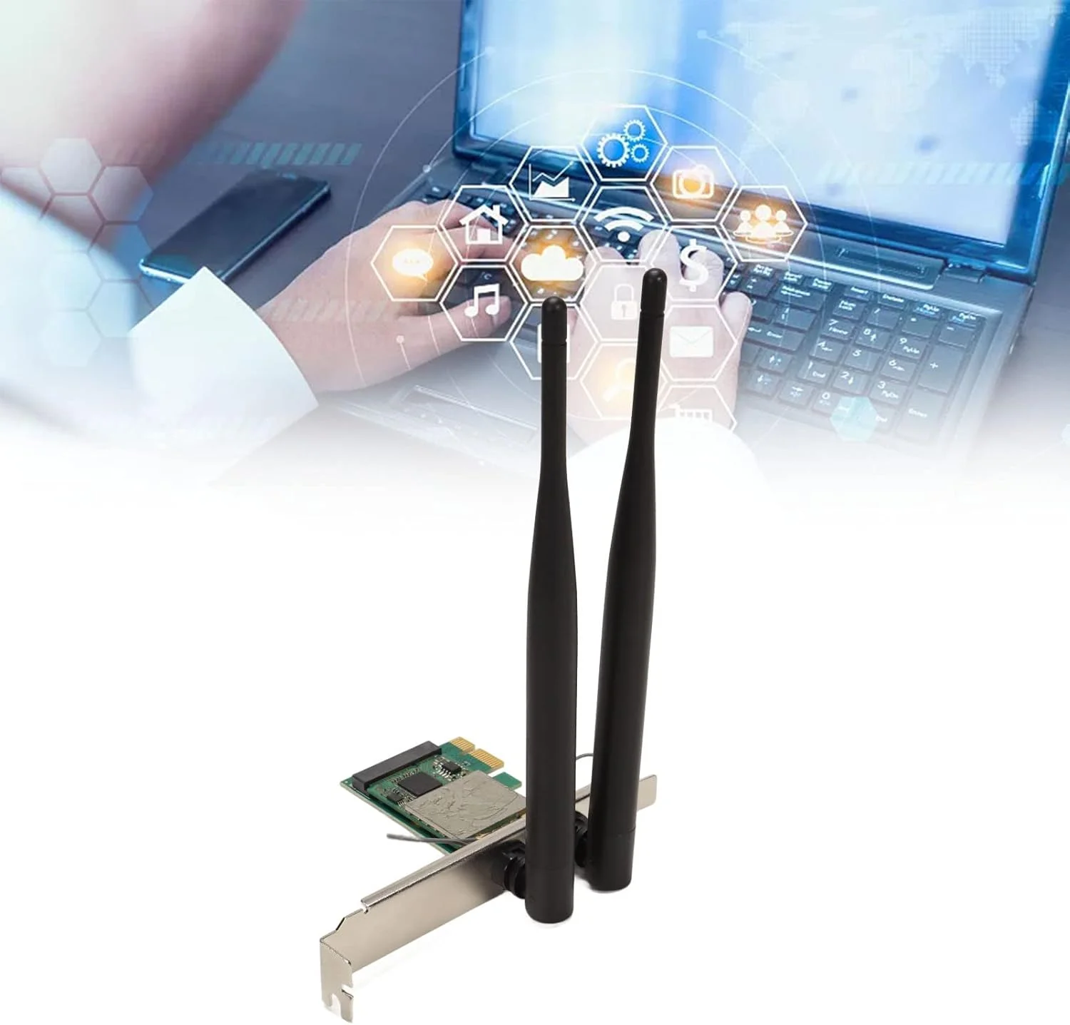 کارت شبکه بی‌سیم مینی PCI E تیستیک، آداپتور شبکه مینی PCIe 300 مگابیت بر ثانیه برای چیپست مادربرد لپ‌تاپ اینتل 940