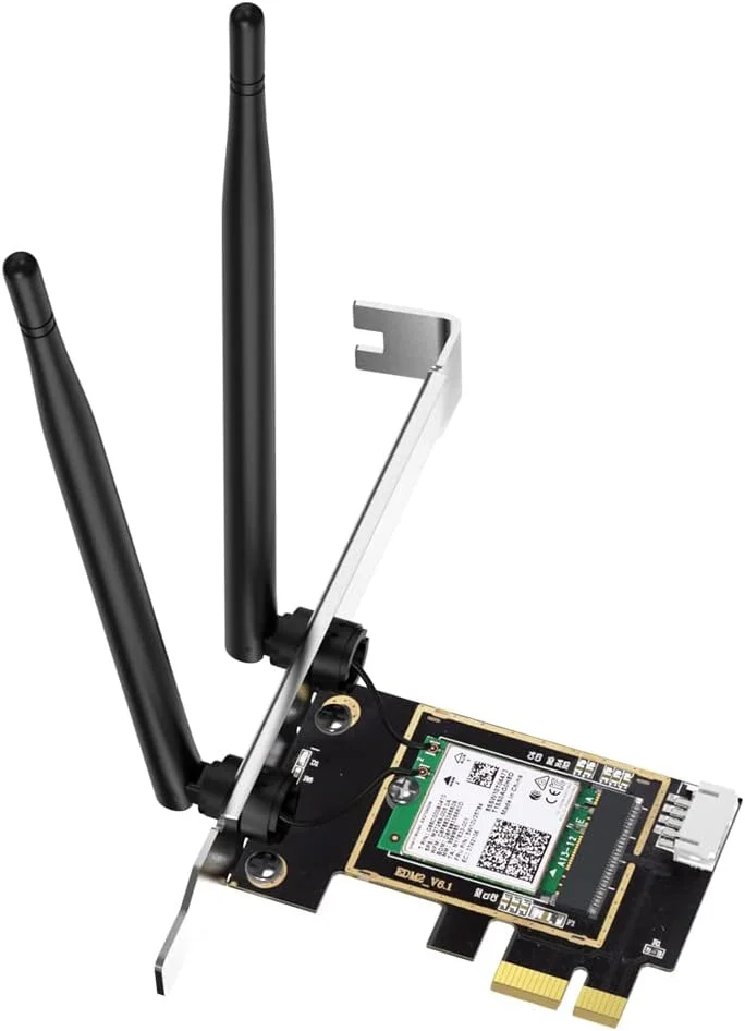 آداپتور شبکه وایرلس توبو EP-9636ES 3000Mbps WiFi 6 AX200 بلوتوث 5.1 PCI-E دو بانده 2.4G/5Ghz