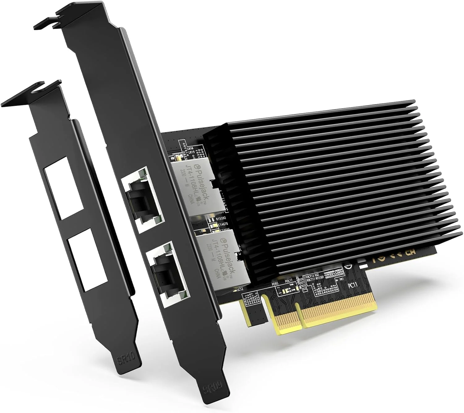 کارت شبکه 10G PCI-E با دو پورت RJ45 10 گیگابیت بر ثانیه، کنترلر Intel X540-T2، کارت آداپتور اترنت 10 گیگابیتی VIMIN سازگار با PCI Express X8، X16، پشتیبانی از Windows/Windows Server/Linux/VMware