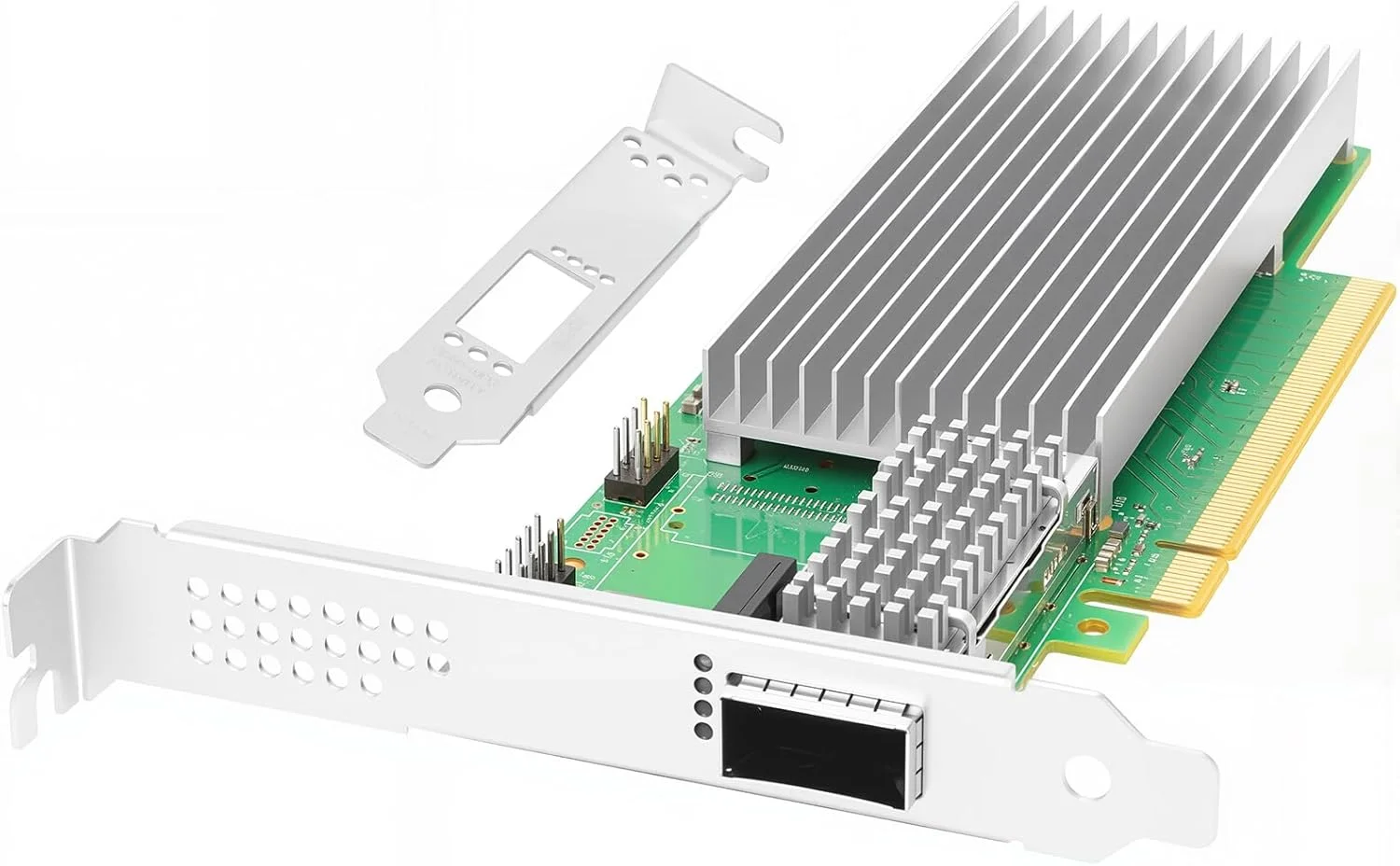 کارت شبکه Vogzone 100Gb PCI-E NIC برای Intel E810-CQDA1، تک پورت QSFP28 با سرعت 25GbE/50GbE/100GbE، با تراشه Intel E810 CAM1، آداپتور اترنت 100GbE PCI Express 4.0 X16 با پشتیبانی از RDMA iWARP/RoCEv2/UEFI