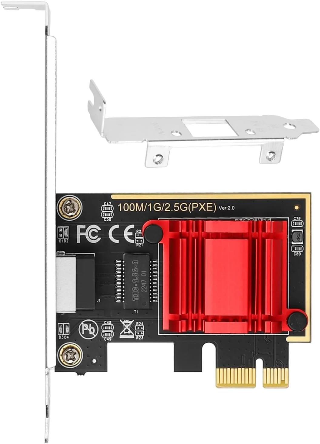 آداپتور شبکه 2.5Gb PCIe وگ‌زون Realtek RTL8125B، کارت اترنت گیگابیتی 2500/1000/100 مگابیت بر ثانیه پورت RJ45 LAN برای بازی/اداری، Wake on LAN، پشتیبانی از PXE برای ویندوز/لینوکس/مک