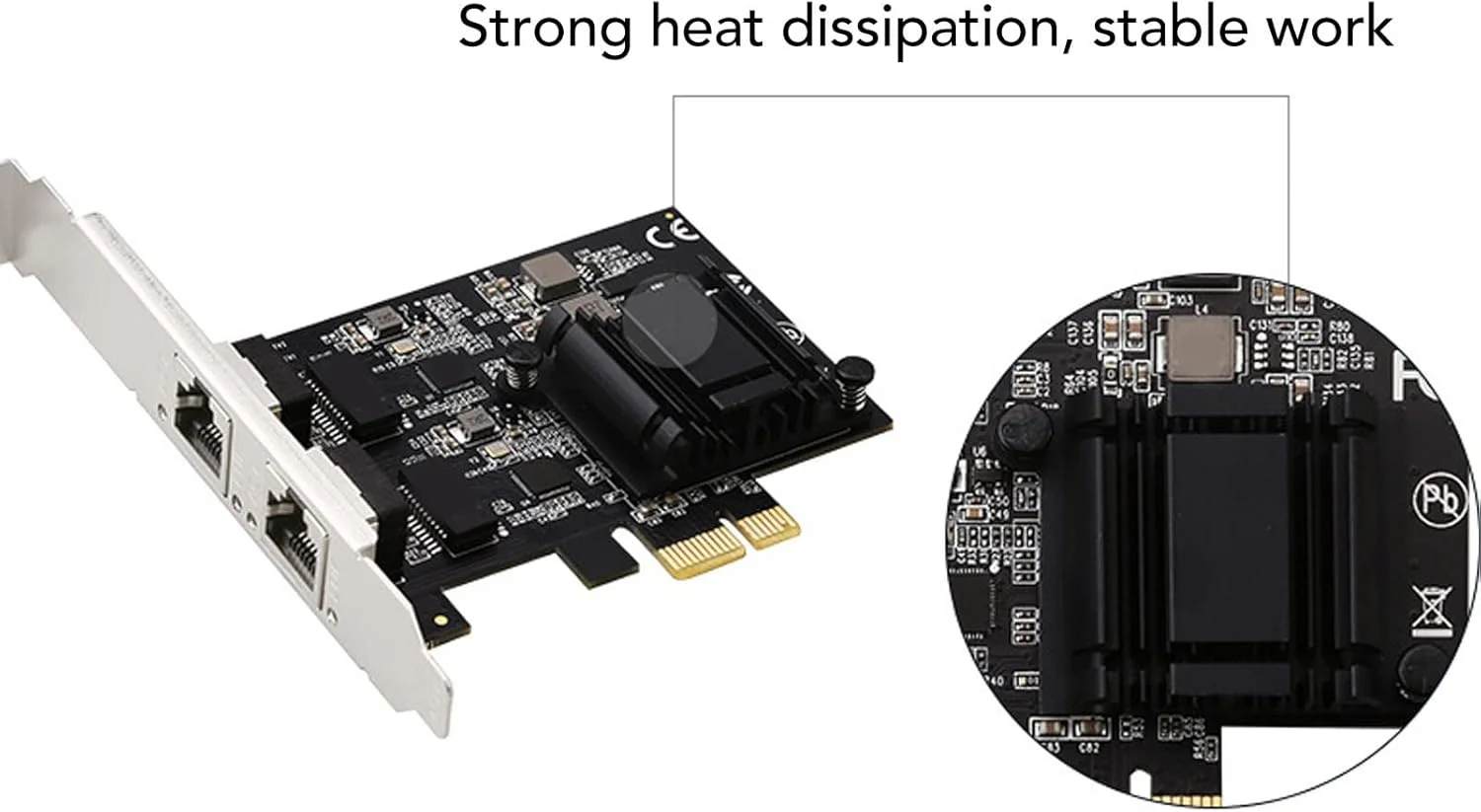 کارت شبکه دو پورت PCIe 2.5G - کارت شبکه اترنت RJ45 با سرعت بالا 2500/1000/100 مگابیت بر ثانیه با کنترلر LAN RTL8125B، ایده آل برای سیستم های ویندوز/لینوکس