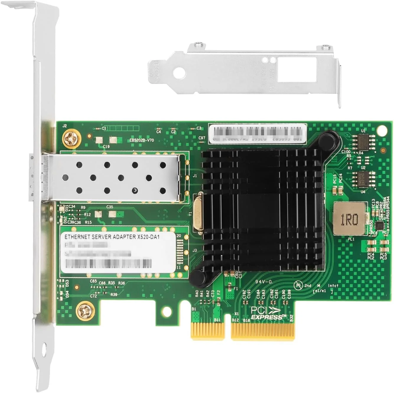 کارت شبکه Vogzone 10Gb PCI-E NIC با پورت تکی SFP+، مبتنی بر چیپ Intel 82599EN، آداپتور اترنت 10GbE PCI Express 2.0 X4، سازگار با Windows/Linux/VMware