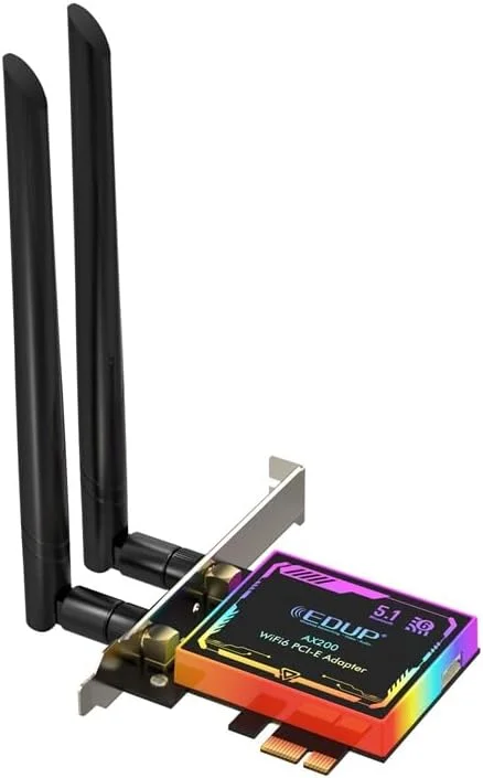 آداپتور وایرلس وای فای 6 کارت شبکه Pcie X1 گیرنده سیگنال اترنت 2974 مگابیت بر ثانیه بلوتوث 5.1 دو بانده 2.4G و 5G