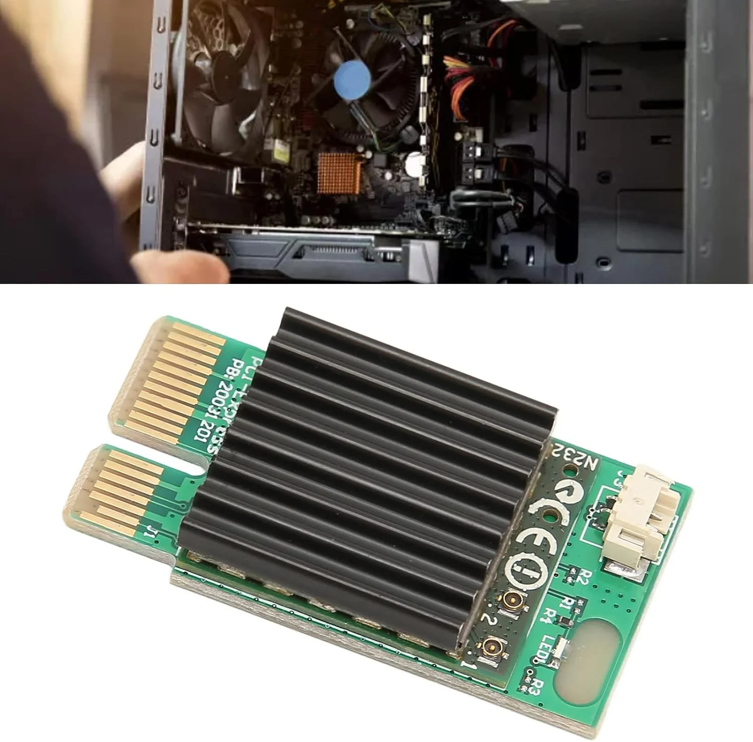 کارت شبکه بی سیم 1200 مگابیت بر ثانیه 2.4G 5G PCB دو بانده PCIE گیگابیتی، کارت شبکه بی سیم داخلی دسکتاپ برای Win7، برای Win8، برای Win10، برای Win11