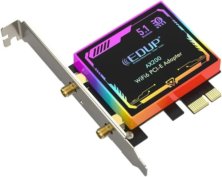 آداپتور وایرلس وای فای 6 کارت شبکه Pcie X1 گیرنده سیگنال اترنت 2974 مگابیت بر ثانیه بلوتوث 5.1 دو بانده 2.4G و 5G