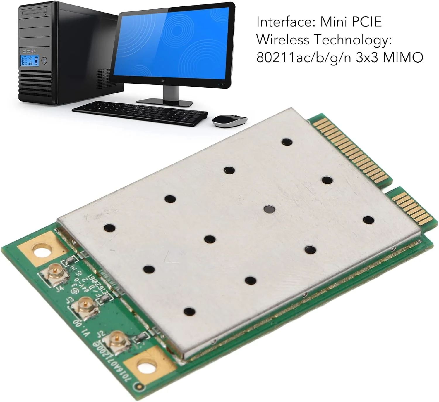 کارت شبکه QCA9880، کارت وایرلس Mini PCIE، 5G 1300Mbps 802.11ac/n/b/g 3x3 MIMO با اندازه دقیق، کارت وای فای Mini PCIE برای اتصال کارت شبکه QCA9880، کارت وایرلس Mini PCIE، 5G 1300Mbps 802.11ac/n/b/g 3x3 MIMO با اندازه دقیق، کارت وای فای Mini PCIE برای اتصال