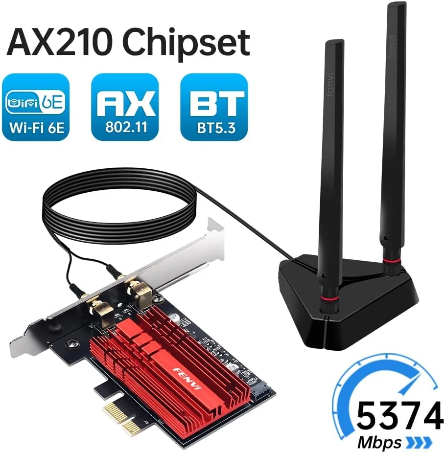 کارت شبکه دسکتاپ Fenvi Dual Band Wireless-AC 9260 PC PCIE 2030Mbps BT5.0 WiFi 802.11ac 2.4Ghz / 5Ghz MU-MIMO WiFi PC BT 5.0 فقط برای ویندوز 10 64 بیتی، تاخیر کمتر، سرعت بیشتر، تاخیر پایین تر