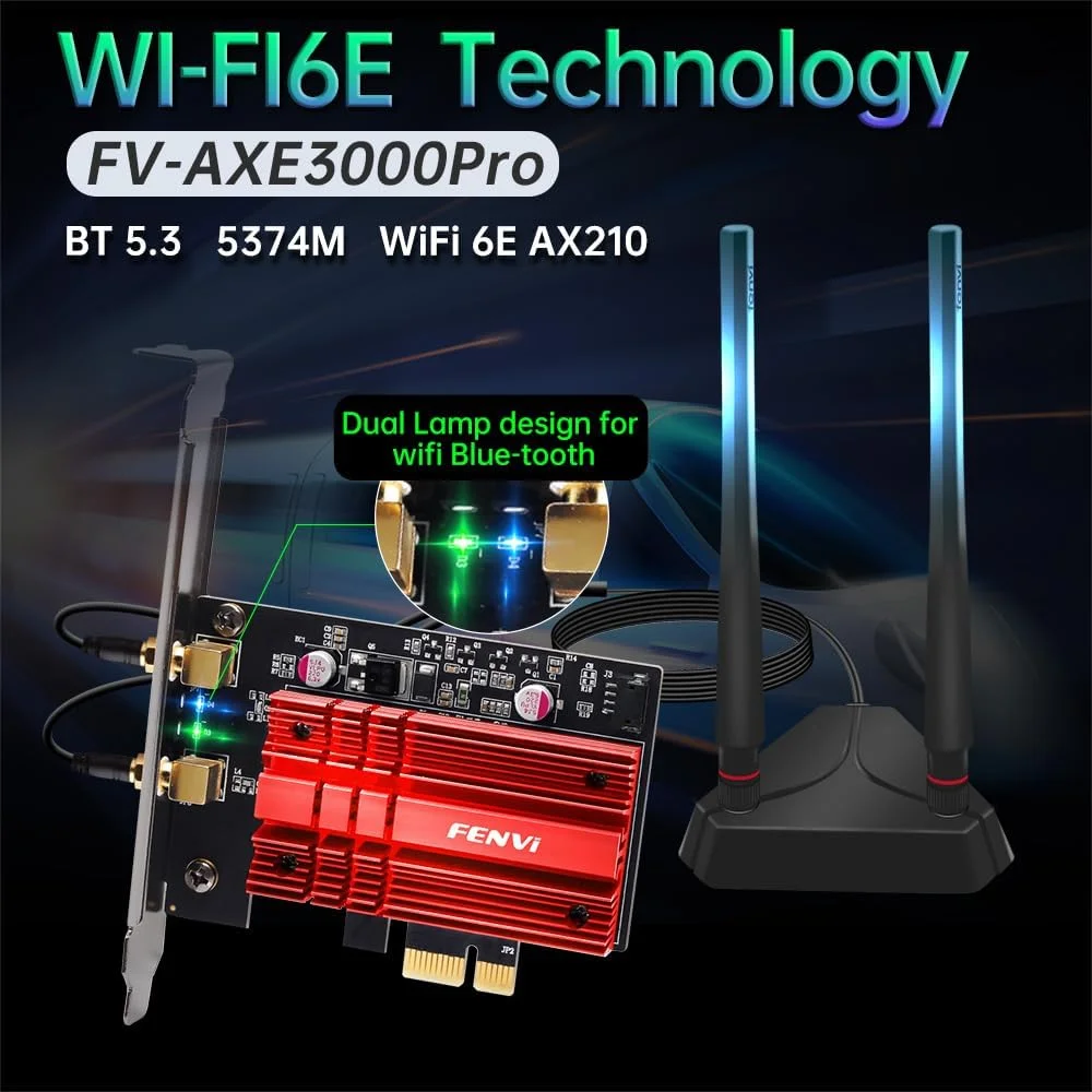 کارت شبکه دسکتاپ Fenvi Dual Band Wireless-AC 9260 PC PCIE 2030Mbps BT5.0 WiFi 802.11ac 2.4Ghz / 5Ghz MU-MIMO WiFi PC BT 5.0 فقط برای ویندوز 10 64 بیتی، تاخیر کمتر، سرعت بیشتر، تاخیر پایین تر