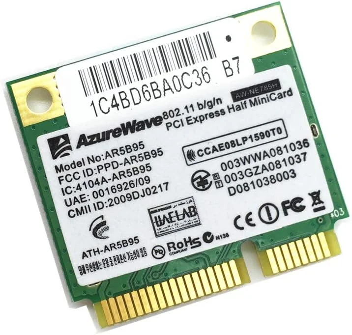 کارت شبکه وای فای بی سیم Half Mini PCI-E مدل AR5B95 AR9285 BGN PCI-E 802.11b/g/n