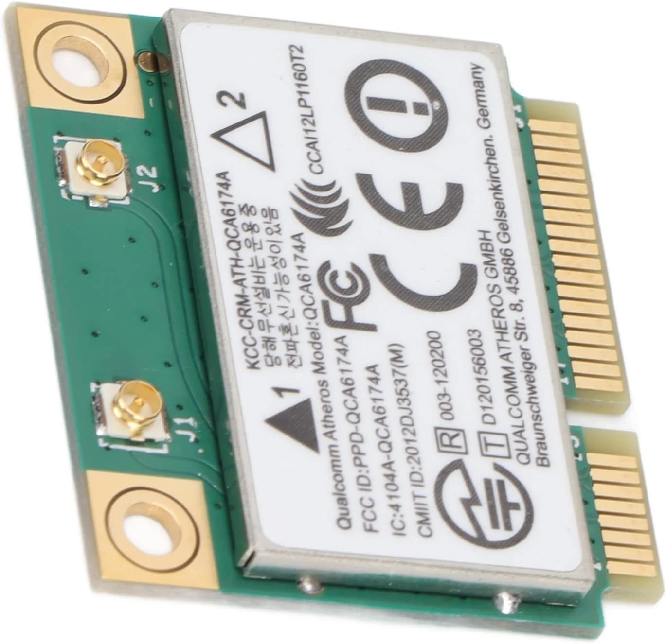 کارت شبکه وای فای QCA6174، اتصال بی سیم سریع PCIE WIFI، انتقال پایدار دو بانده، لوازم کامپیوتر قابل اعتماد Mini PCI-E 802.11N WLAN 1200Mbps BT 4.1 برای ویندوز 10