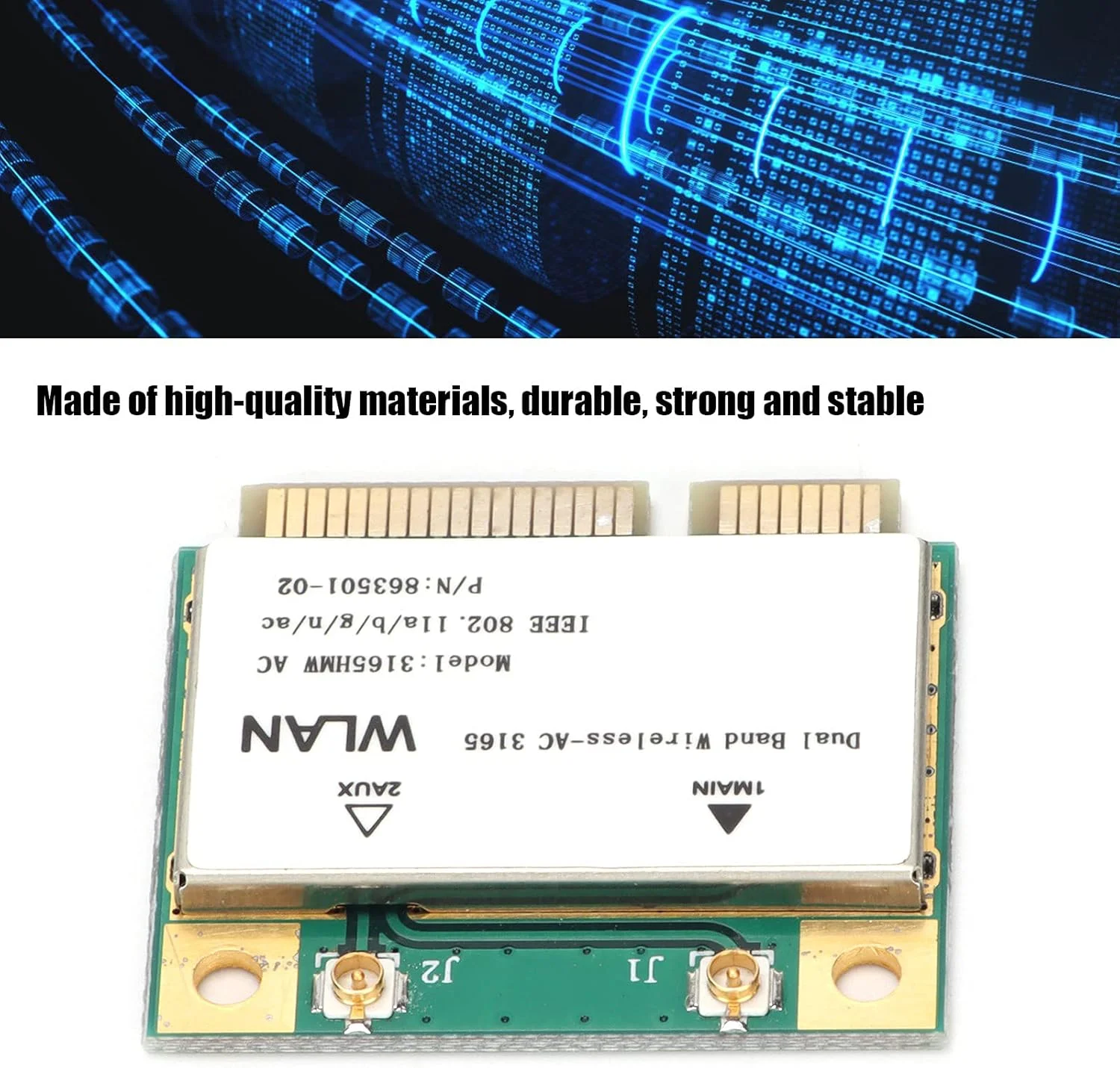 کارت شبکه بی سیم، آداپتور وای فای Mini PCIE با دو باند 802.11a/b/g/n/ac با سرعت 433 مگابیت بر ثانیه، لوازم جانبی کامپیوتر، سازگار با سیستم عامل Win7/Win8/Win10 کارت شبکه بی سیم، آداپتور وای فای Mini PCIE با دو باند 802.11a/b/g/n/ac با سرعت 433 مگابیت بر ثانیه، لوازم جانبی کامپیوتر، سازگار با سیستم عامل Win7/Win8/Win10