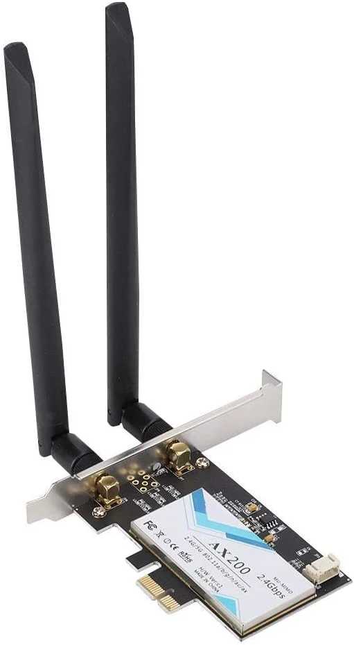 کارت شبکه بی‌سیم AX200NGW 802.11ax WiFi6 2400M PCI-E دسکتاپ با بلوتوث 5.0، کارت آداپتور شبکه بی‌سیم WiFi PCIe برای اینتل